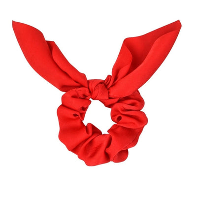 fashion simple solid color rabbit ears knot satin headdress head rope