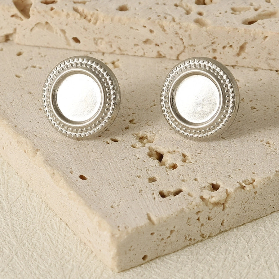 1 Pair Basic Classic Style Geometric Plating 304 Stainless Steel Ear Studs