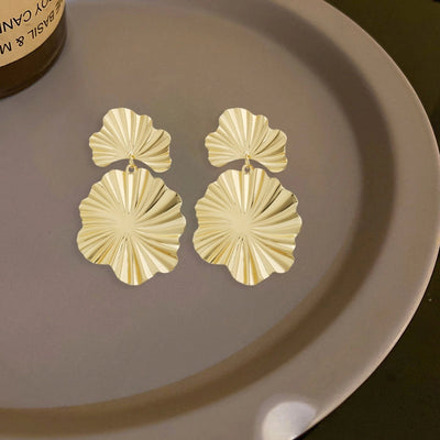 1 Pair Elegant Leaves Plating 304 Stainless Steel 18K Gold Plated Drop Earrings