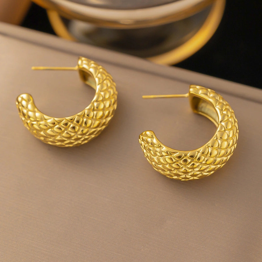 1 Pair Simple Style Solid Color Plating Titanium Steel Ear Studs