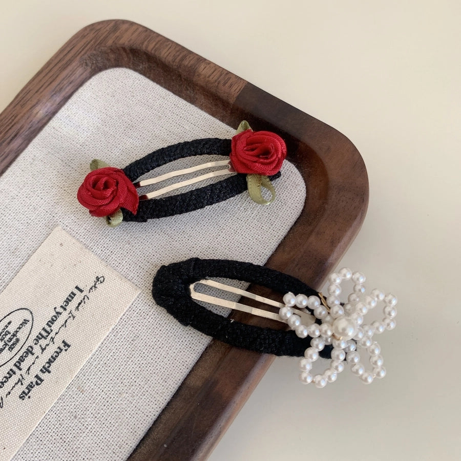 Women's Casual Simple Style Streetwear Flower Cloth Hair Clip