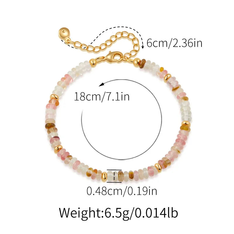 turquoise Copper Beaded Crystal Artificial Crystal Natural Stone Turquoise Bracelets