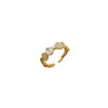 Titanium Steel Brass Gold Plated Inlay Heart Shape Zircon Brass Rings