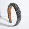 glam shiny flower cloth lace inlay rhinestones pearl hair band