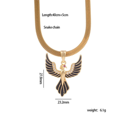 Jewelry Glam Sexy Bird 304 Stainless Steel Copper Necklace