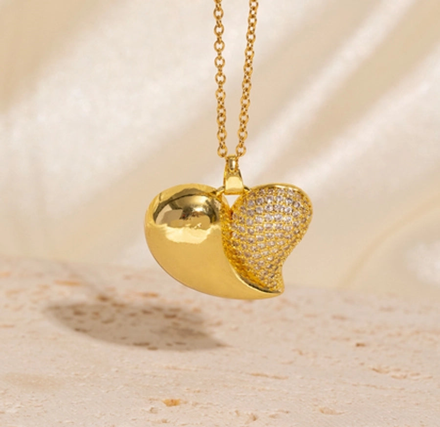 Copper Plating Heart Shape Pendant Necklace