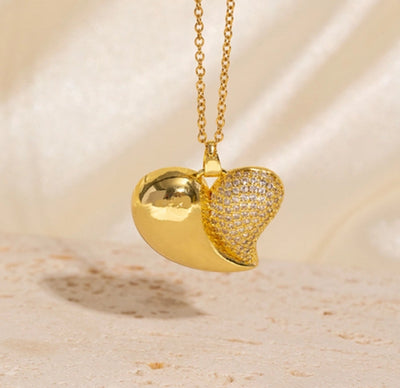 Copper Plating Heart Shape Pendant Necklace