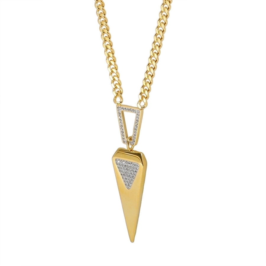 Jewelry Streetwear Triangle 304 Stainless Steel Zircon Plating Earrings Necklace