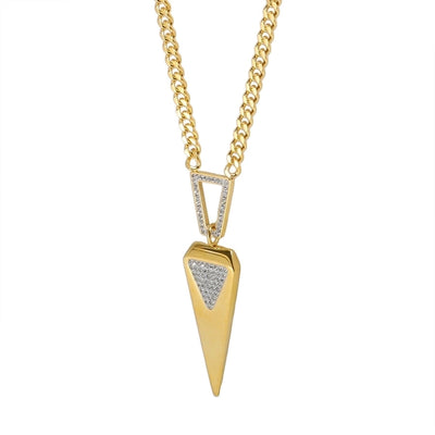 Jewelry Streetwear Triangle 304 Stainless Steel Zircon Plating Earrings Necklace