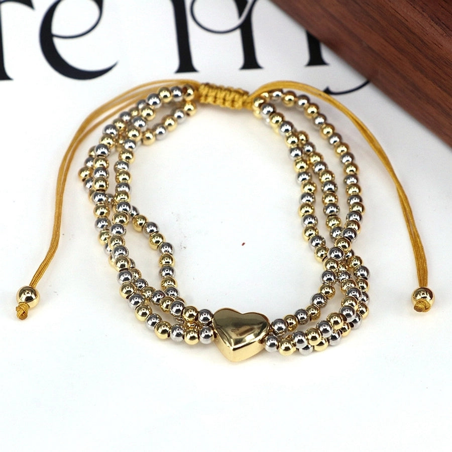 Copper Beaded Heart Shape Bracelets
