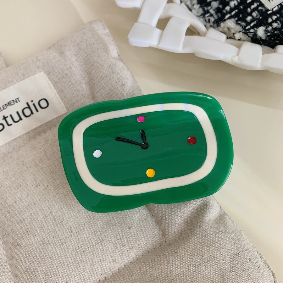 New Personalized Creative Acetate Alarm Clock Phone Shark Clip Back Head Updo Hair Claw Simple All-Match Hair Accessories