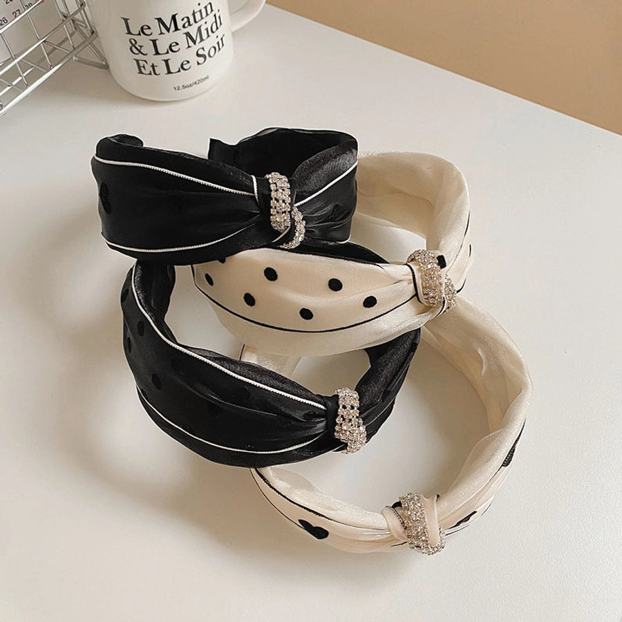 fashion heart shape cloth handmade inlay rhinestone hair band