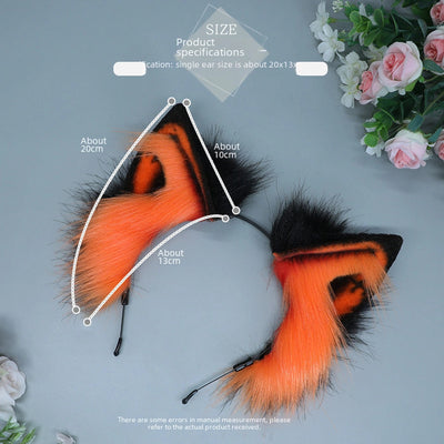 Halloween Props Spot Holy Beast Spirit Hair Accessories Japanese cosplay Accessories Simulation Beast Ear Plush Headwear