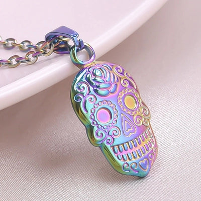 Jewelry Casual Hip-Hop Funny Skull 304 Stainless Steel 18K Gold Plated Plating Pendant Necklace