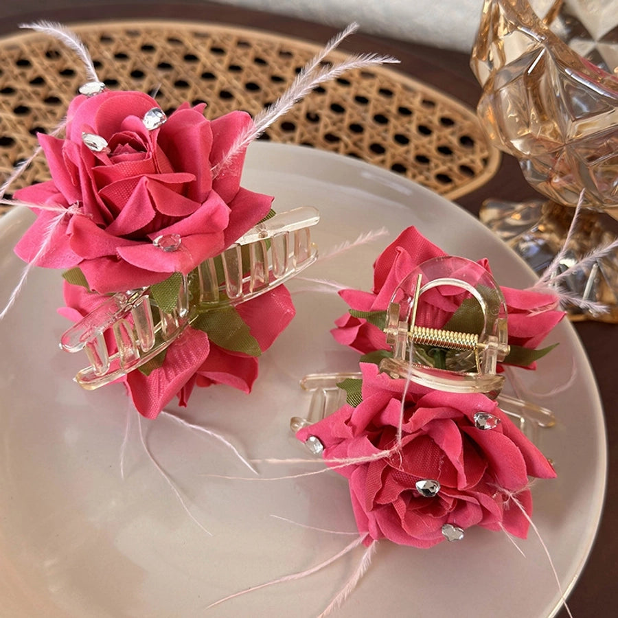 Women's Elegant Vacation Romantic Flower Arylic Cloth Flowers Hair Clip
