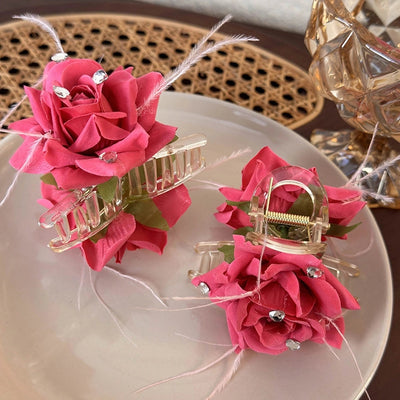 Women's Elegant Vacation Romantic Flower Arylic Cloth Flowers Hair Clip