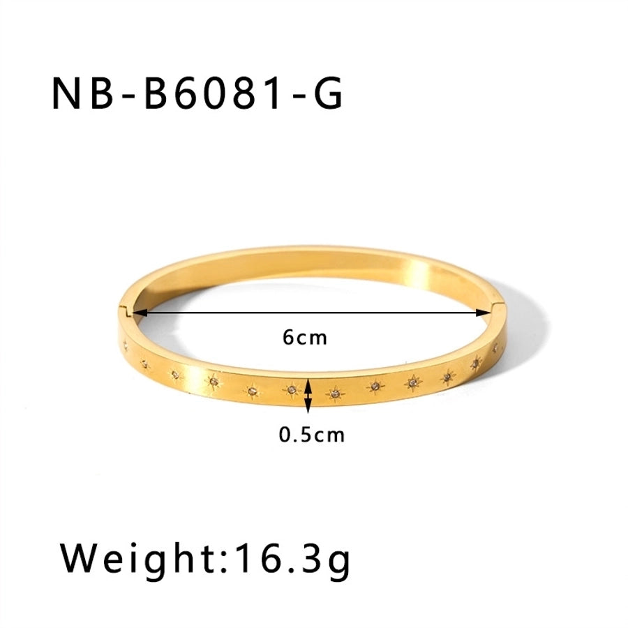 IG Style Simple Style Geometric 304 Stainless Steel Bangle In Bulk