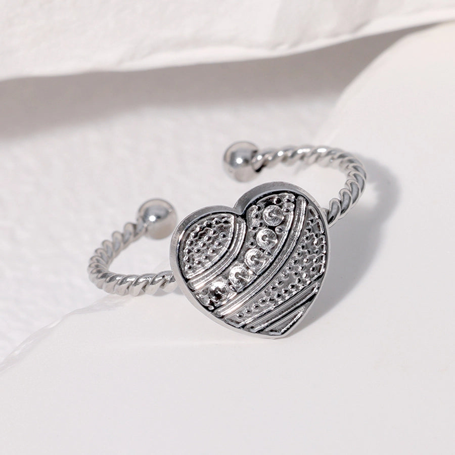 Jewelry Sweet Simple Style IG Style Heart Shape 304 Stainless Steel 18K Gold Plated Stainless Steel Rings