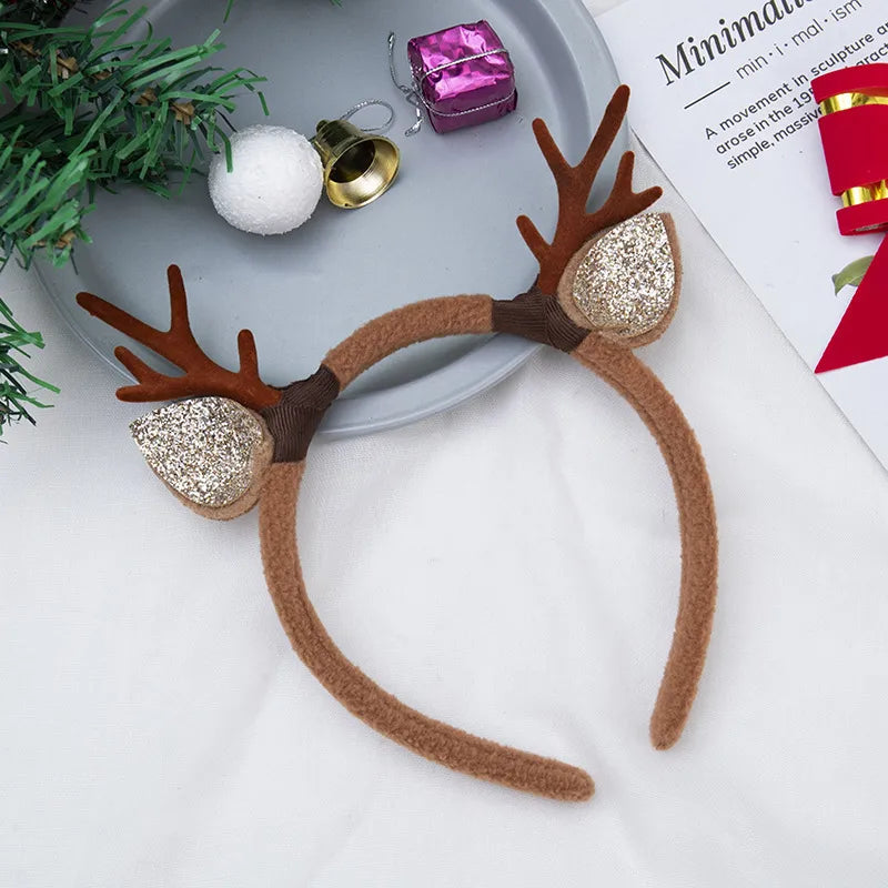 Christmas Fashion Women'S Antlers Flocking Handmade Hair Band