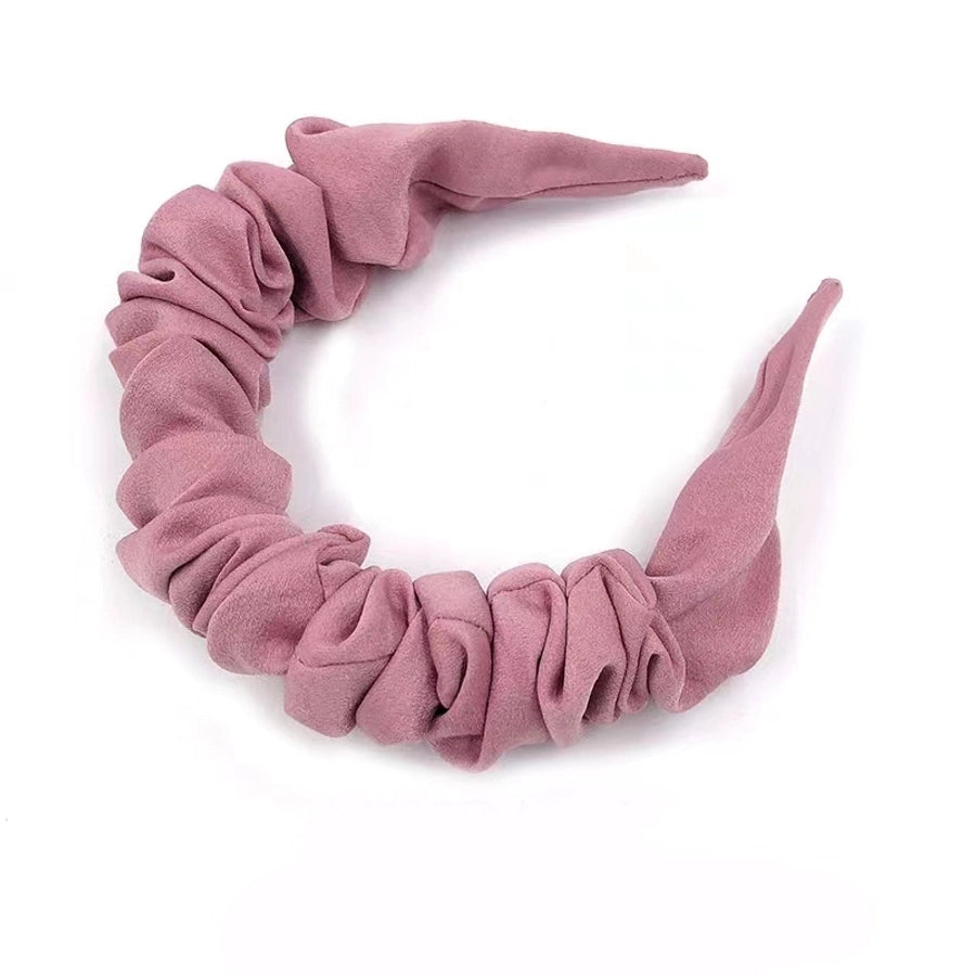 women's simple style solid color cloth pleated hair band