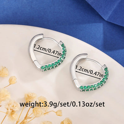 1 Pair Elegant Retro Luxurious V Shape Copper Zircon Imitation Gold  Earrings