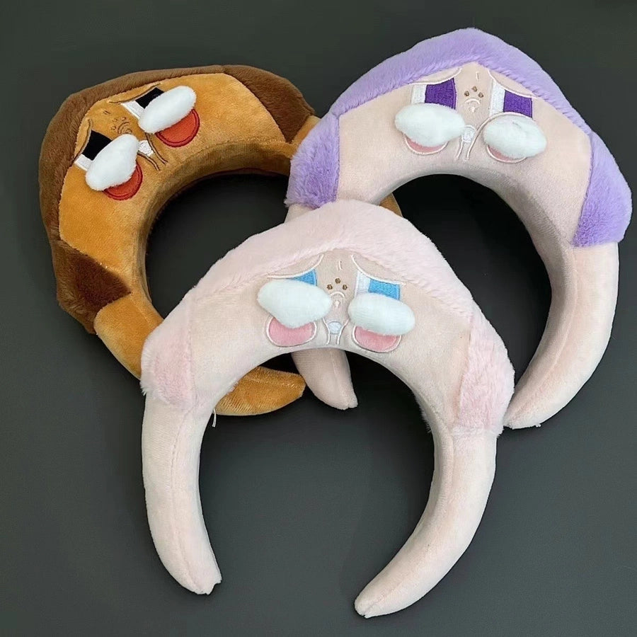 new cartoon crybaby crying baby hairband sweet cute girl wash hair band net red hair card headdress