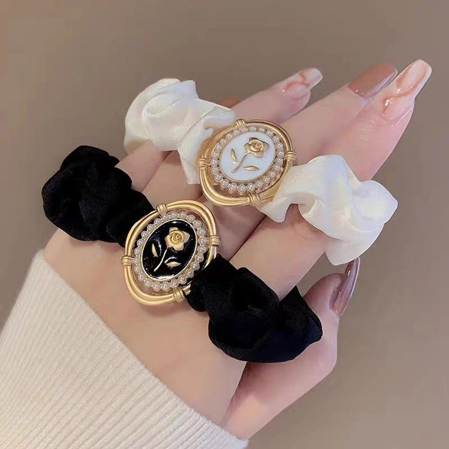 lady flower cloth hair tie