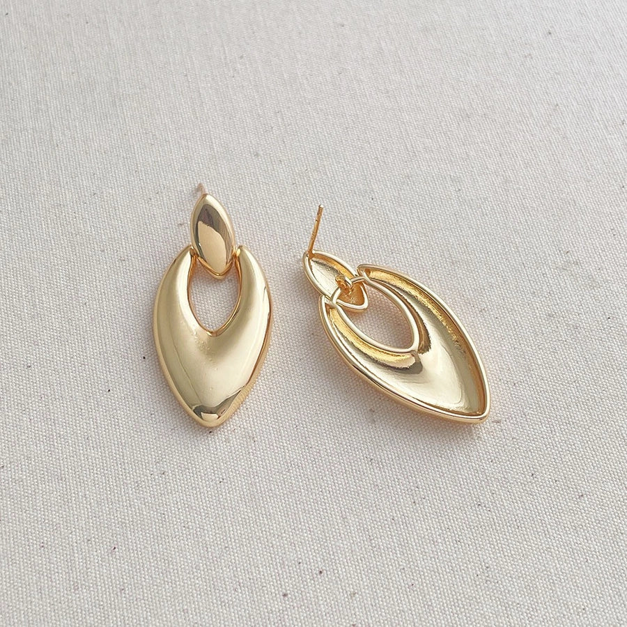 1 Pair Streetwear Geometric Alloy Copper 18K Gold Plated Drop Earrings