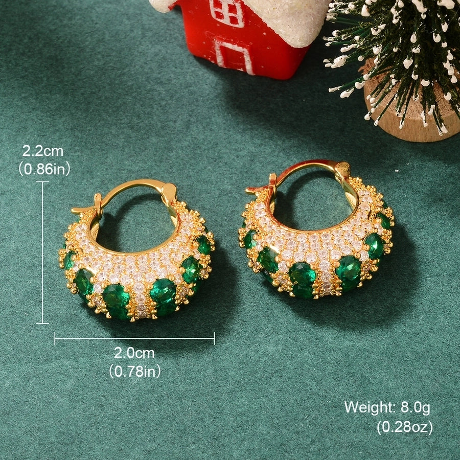 1 Pair Elegant Luxurious Geometric Plating Inlay Copper Zircon 18K Gold Plated Earrings