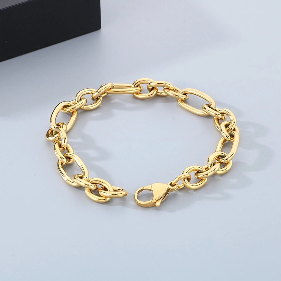 Simple Style Geometric 304 Stainless Steel 18K Gold Plated  Bracelets In Bulk