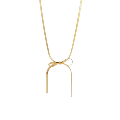 Jewelry Elegant Sun Bow Knot 304 Stainless Steel Necklace