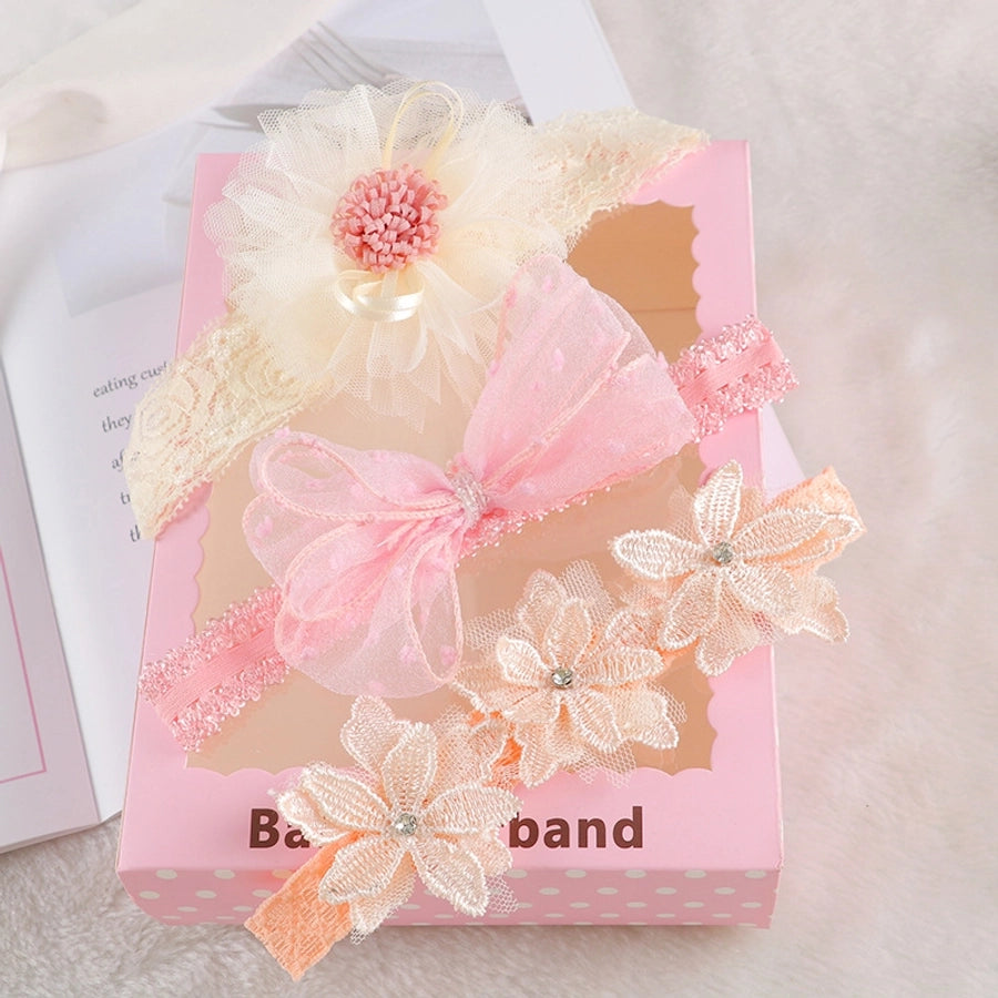 Korean style baby hair band cute princess bow flower crown children hair accessories newborn photo headdress suit