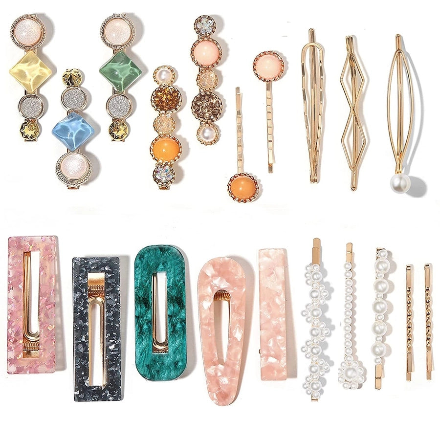Hair Accessories Acetic Acid Side Clip Marble Effect Hairpin Pearl Candy Color Fashion Hairpin Combination Set