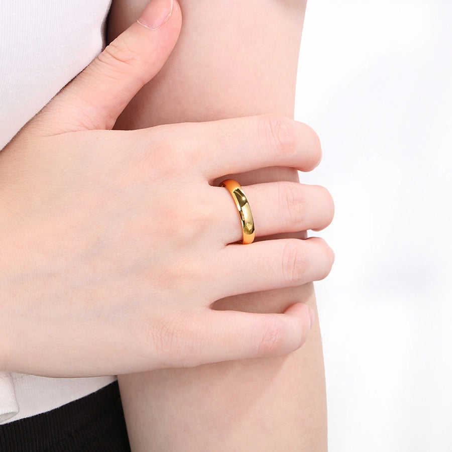 Jewelry Simple Style Geometric 304 Stainless Steel 18K Gold Plated Rings