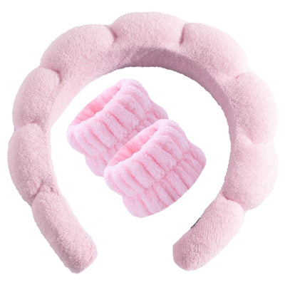 simple style color block towel velvet hair band