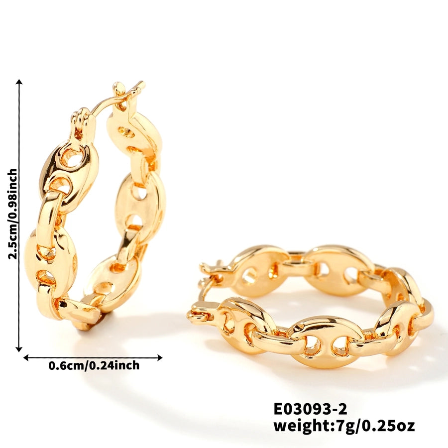 1 Pair Glam Simple Style Shiny Geometric Inlay Copper Zircon K Gold Plated Earrings