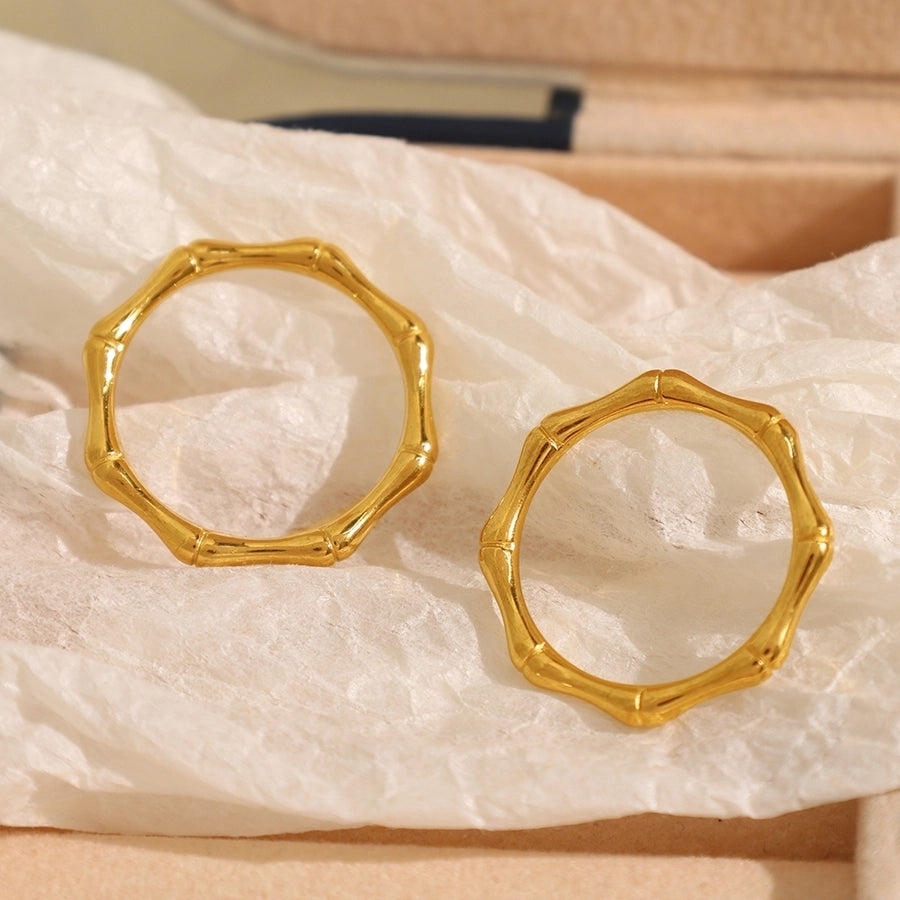 Jewelry IG Style Elegant Simple Style Geometric 304 Stainless Steel 18K Gold Plated Polishing Rings Earrings