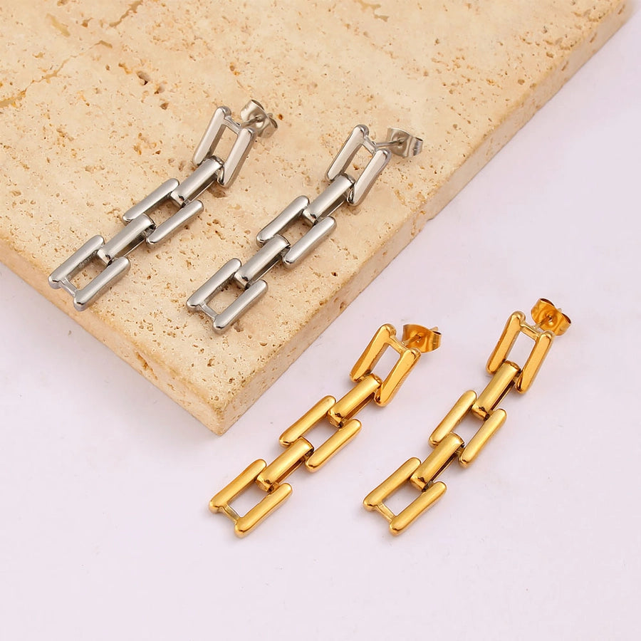 1 Pair Simple Style Commute Square 304 Stainless Steel 316 Stainless Steel  18K Gold Plated Drop Earrings