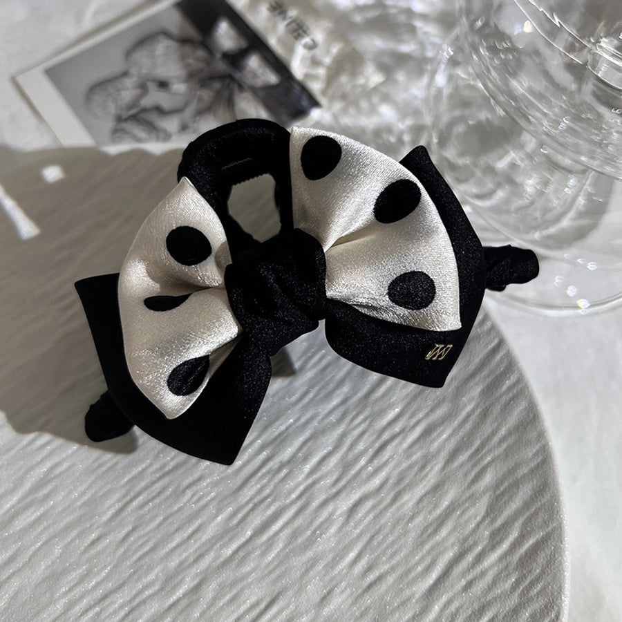 Women's Casual Simple Style Polka Dots Bow Knot Cloth Handmade Hair Claws