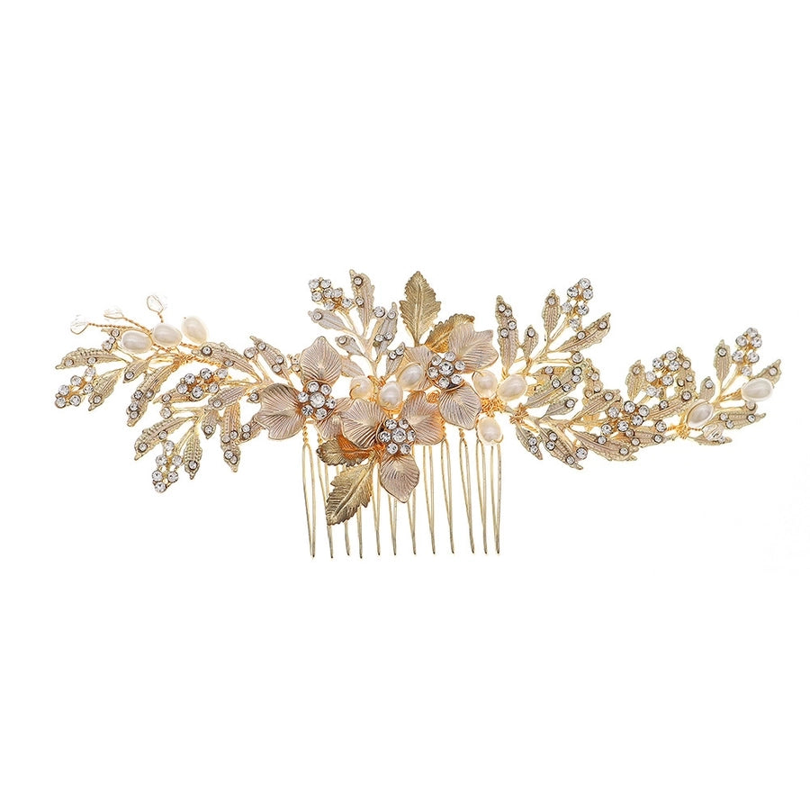 simple new pearl flower leaf hair clip