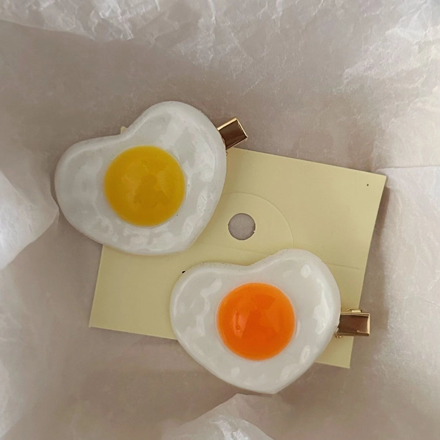 Women's Sweet Poached Egg Plastic Resin Hair Clip