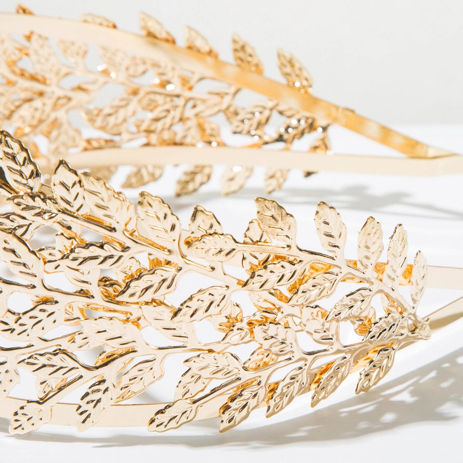 Women's Elegant Queen Bridal Leaves Alloy Plating Hair Band