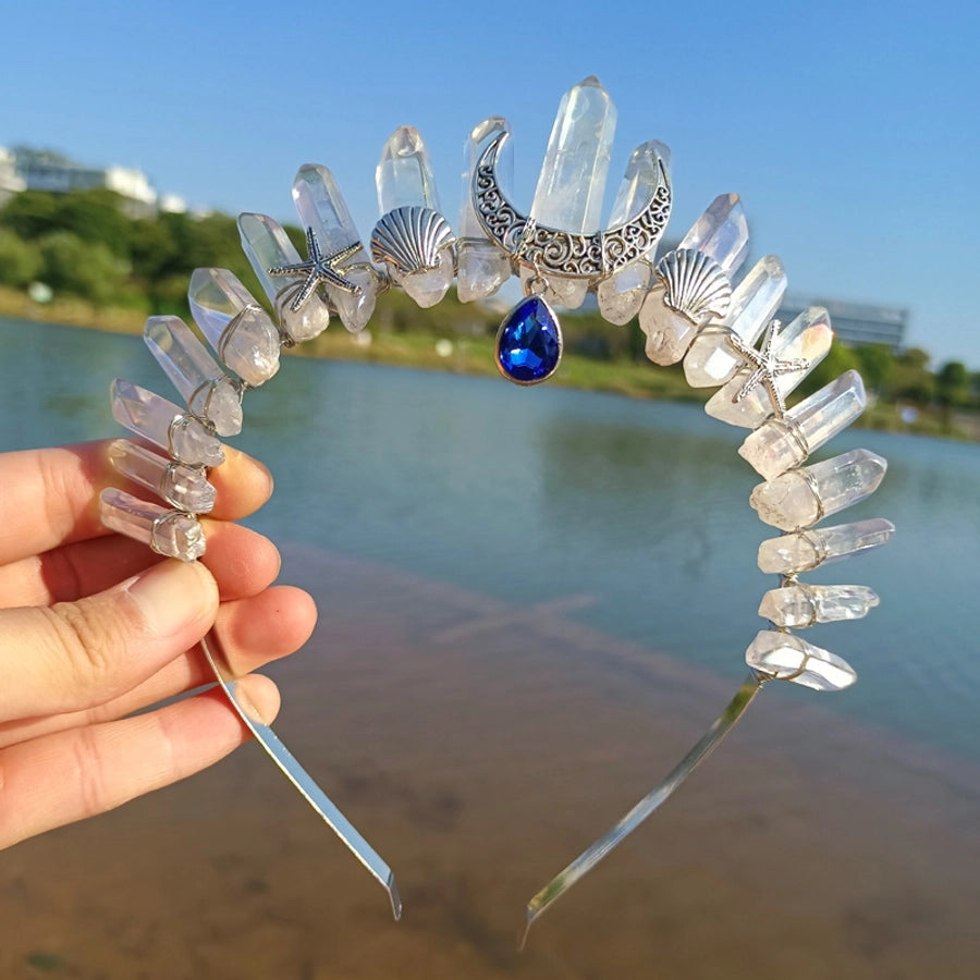 retro moon starfish crystal handmade hair band