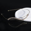 women's simple style waves flower bow knot metal inlay pearl zircon hair band