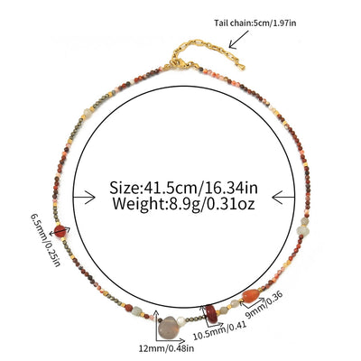 Casual Cute Commute Irregular 304 Stainless Steel natural stone Beaded Chain Necklace In Bulk