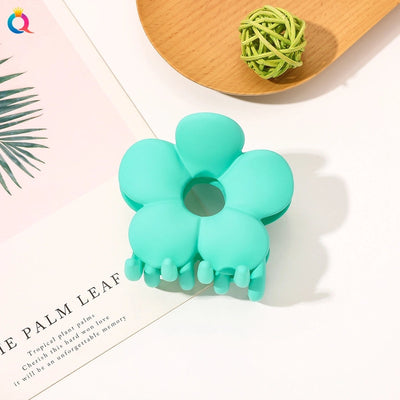 frosted candy color flower shark clip