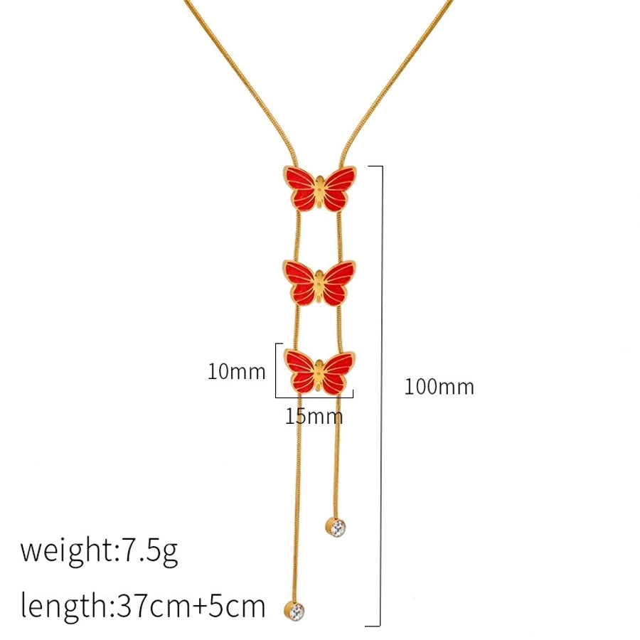 Jewelry Sweet Simple Style Bow Knot Titanium Steel Plating Necklace