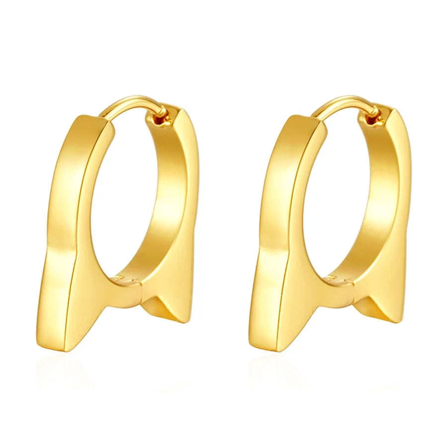 1 Pair Cute Solid Color Polishing 304 Stainless Steel 18K Gold Plated Earrings