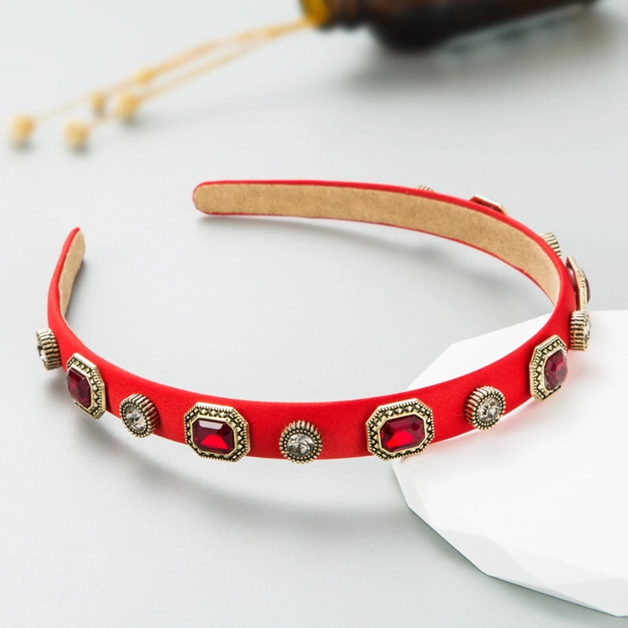 fashion geometric cloth inlay rhinestone hair band