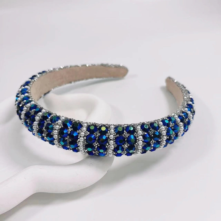 women's elegant lady geometric rhinestone hair band